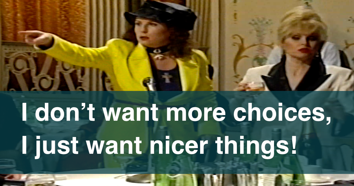 Jennifer Saunders as Edina Monsoon in 'Absolutely Fabulous'